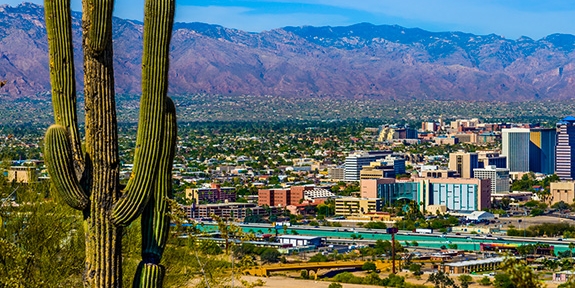 Downtown skyline in Tucson, Arizona.