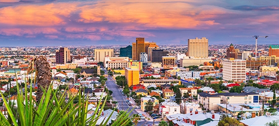 Downtown skyline of El Paso, Texas.