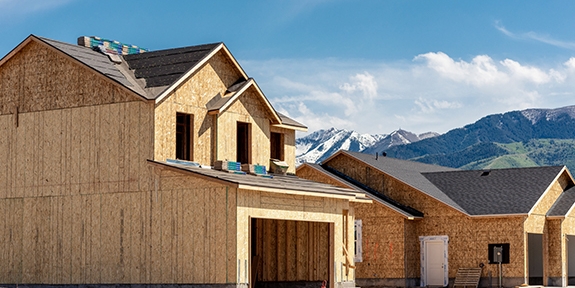 New home construction in Spanish Fork, Utah.