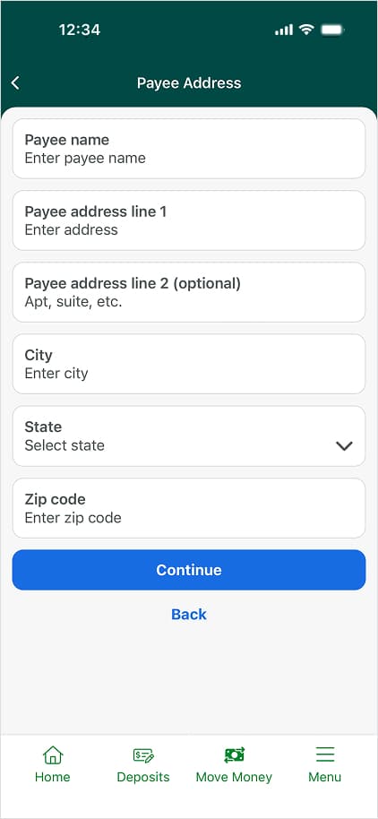 Mobile app wire transfer step 5.
