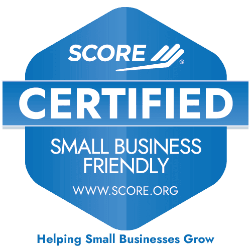 Small Business Friendly SCORE Certified badge.