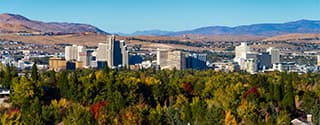 Las Vegas, Nevada, suburbs with Frenchman Mountain in the background.