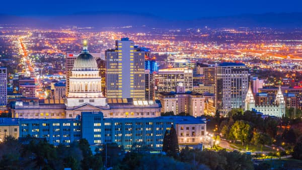 Panoramic view of Salt Lake City, Utah.