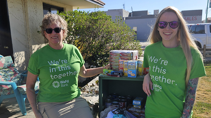 WaFd Bank Employee Volunteers donating to the Karma Box in Fallon, Nevada.