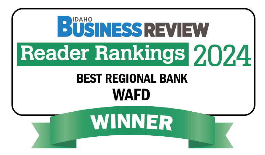Idaho Business Review Reader Rankings 2024 Best Regional bank Winner badge.