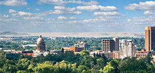 Boise, Idaho, with the Sawtooth Mountains in the background.