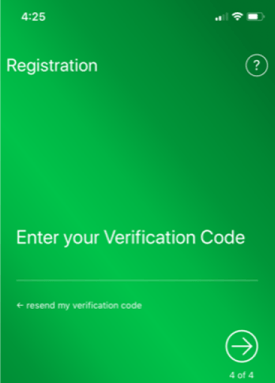 Treasury Express Mobile App Registration Screen