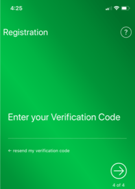 Treasury Express Mobile App Registration Screen.