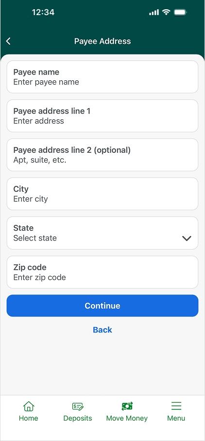 Mobile app wire transfer step 5.