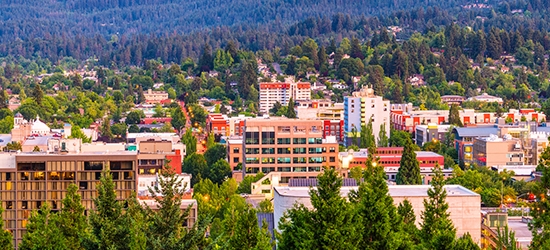Photo of Eugene, Oregon skyline.