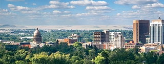 Boise, Idaho, with the Sawtooth Mountains in the background.