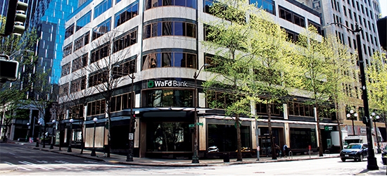 WaFd Bank 425 Pike Street corporate office building.
