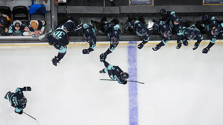 Overhead view of the Seattle Kraken.