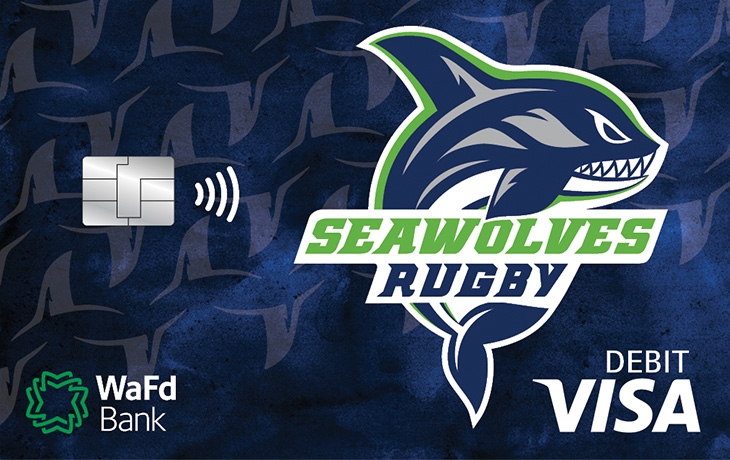 WaFd Bank Seawolves theme debit card