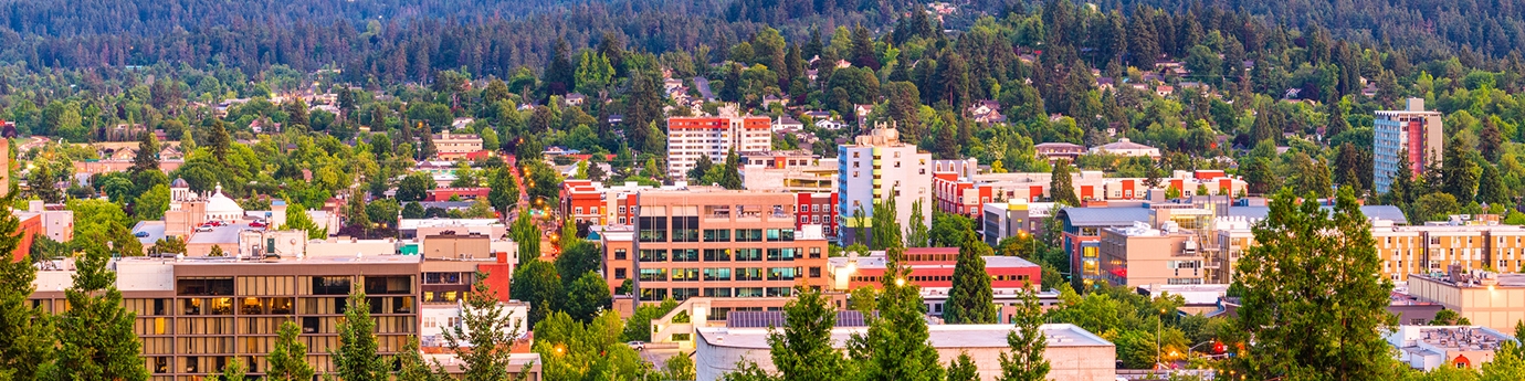 Photo of Eugene, Oregon skyline.