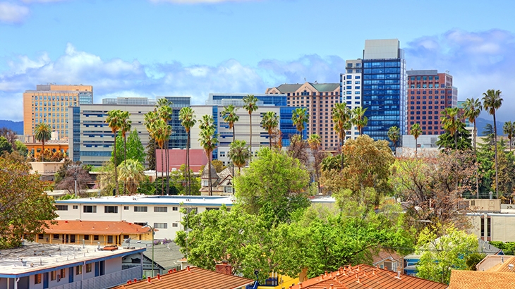 Downtown San Jose, California city skyline.