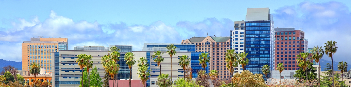 Downtown San Jose, California city skyline.