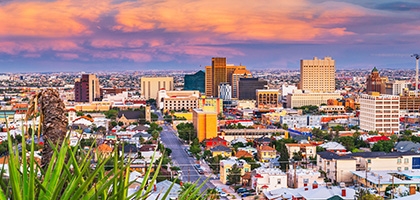 Downtown skyline of El Paso, Texas.