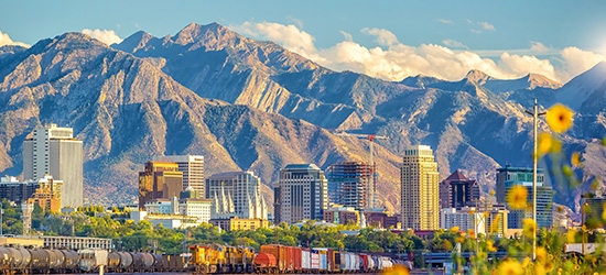 Downtown skyline in Salt Lake City, Utah.