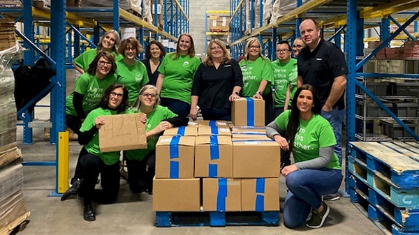 WaFd employees volunteering at the Idaho Food Bank.