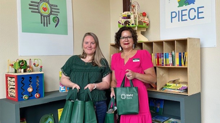 WaFd employees volunteering at New Mexico Piece Coalition.