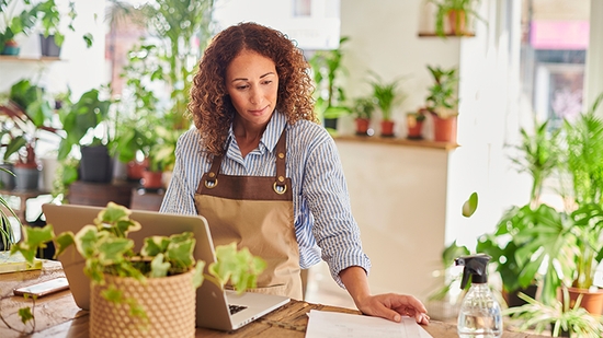 Business owner in a plant shop.