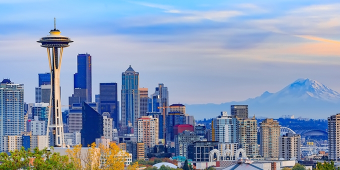 Downtown Seattle skyline with Space Needle