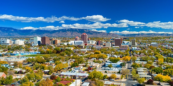 Downtown skyline if Albuquerque, New Mexico.