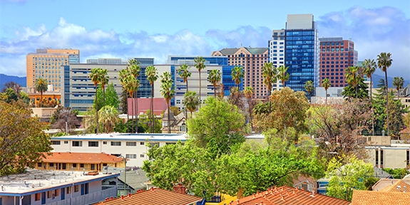 Downtown San Jose, California city skyline.