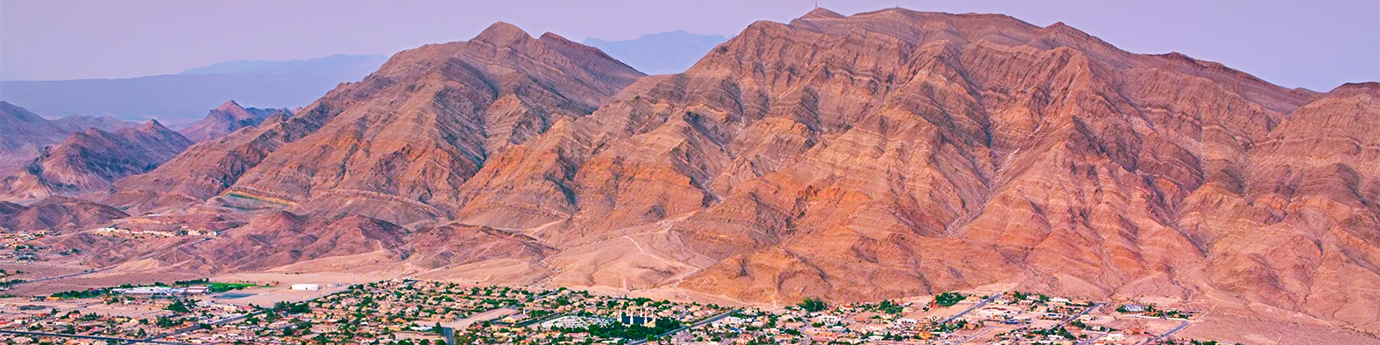 Las Vegas, Nevada, suburbs with Frenchman Mountain in the background.