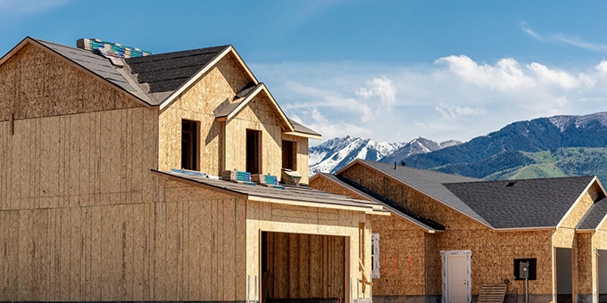 New home construction in Spanish Fork, Utah.