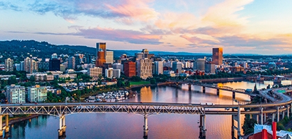 Photo of Portland, Oregon skyline.
