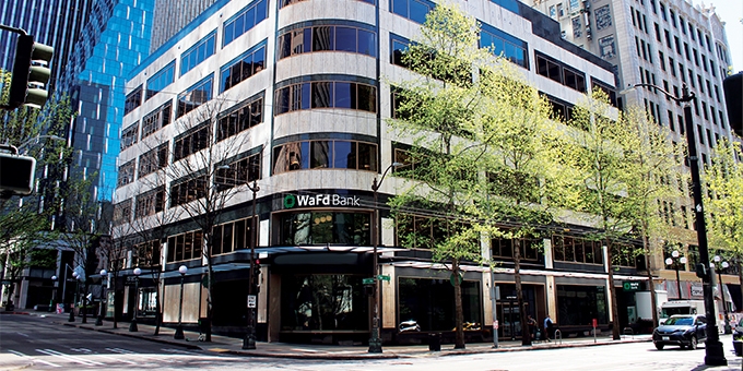 WaFd Bank 425 Pike Street corporate office building.