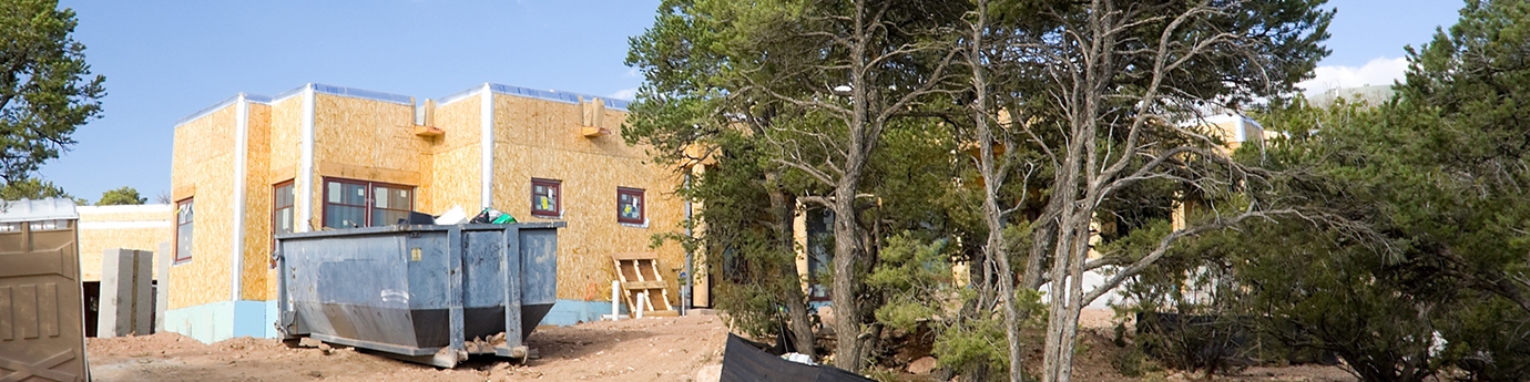 New home construction in Santa Fe, New Mexico.