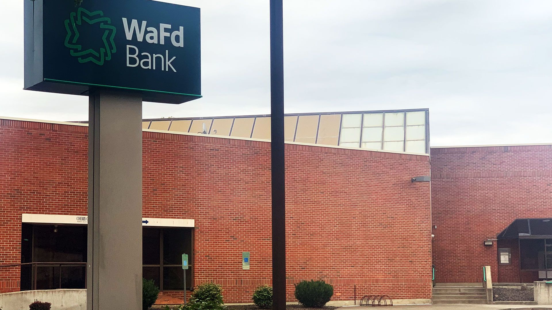 The local WaFd Bank branch building