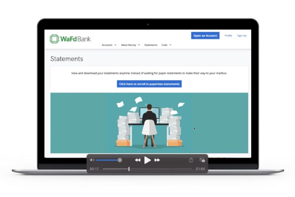 WaFd Bank Online Banking Download Statements