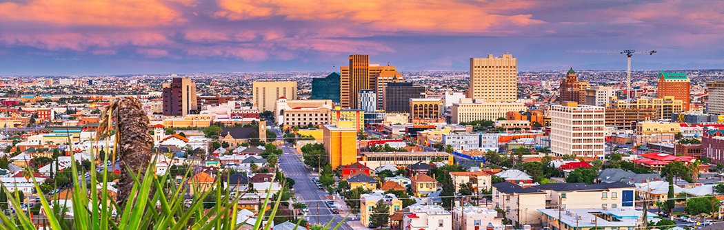 Downtown skyline of El Paso, Texas.