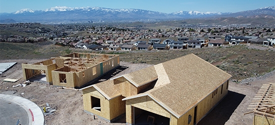 New home construction in Reno, Nevada.