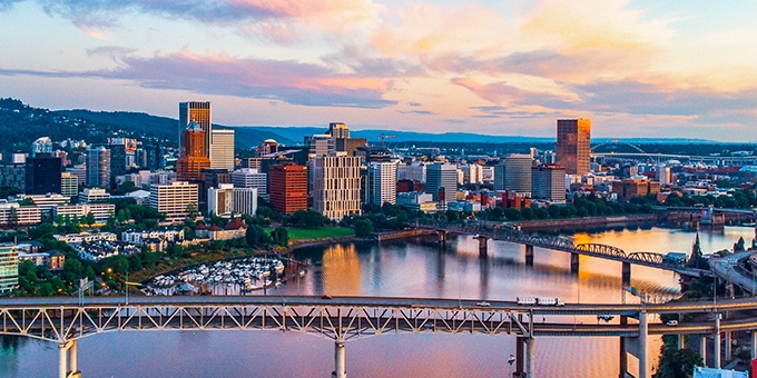 Downtown skyline in Portland, Oregon.