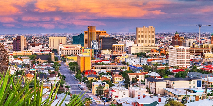 Downtown skyline of El Paso, Texas.