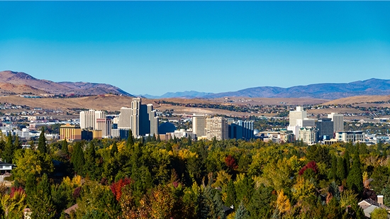 Reno skyline and residential area.